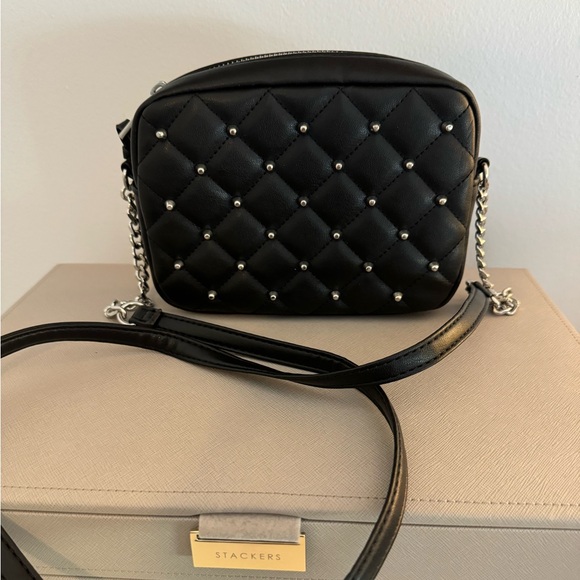 NWOT Rebecca Minkoff black crossbody bag with silver studs - Picture 1 of 4